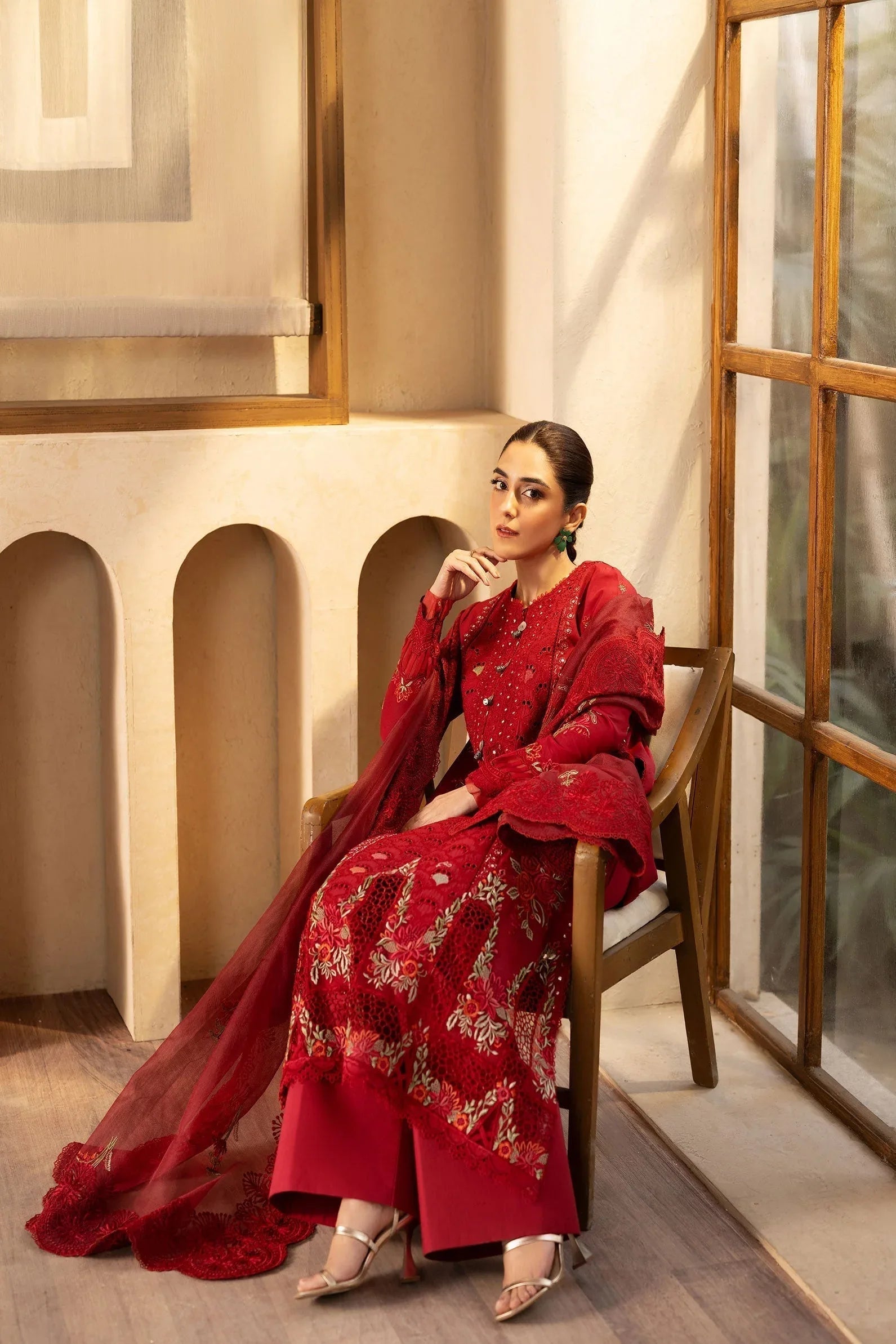 Maryam Hussain | Luxury Lawn 25 | Berry - Aqsa Fabrics