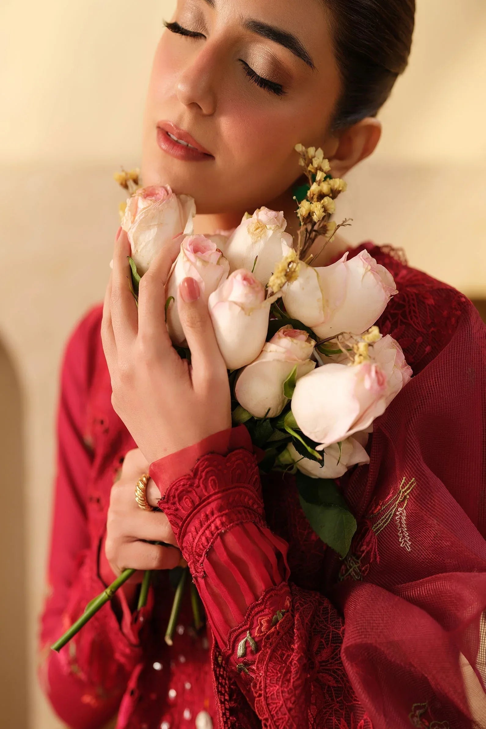 Maryam Hussain | Luxury Lawn 25 | Berry - Aqsa Fabrics