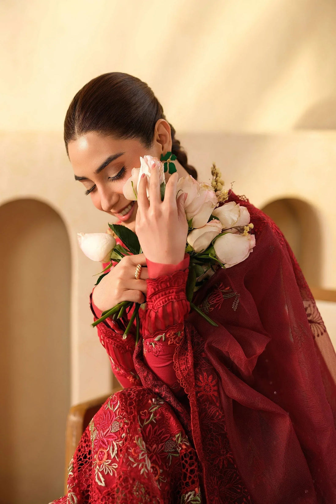 Maryam Hussain | Luxury Lawn 25 | Berry - Aqsa Fabrics