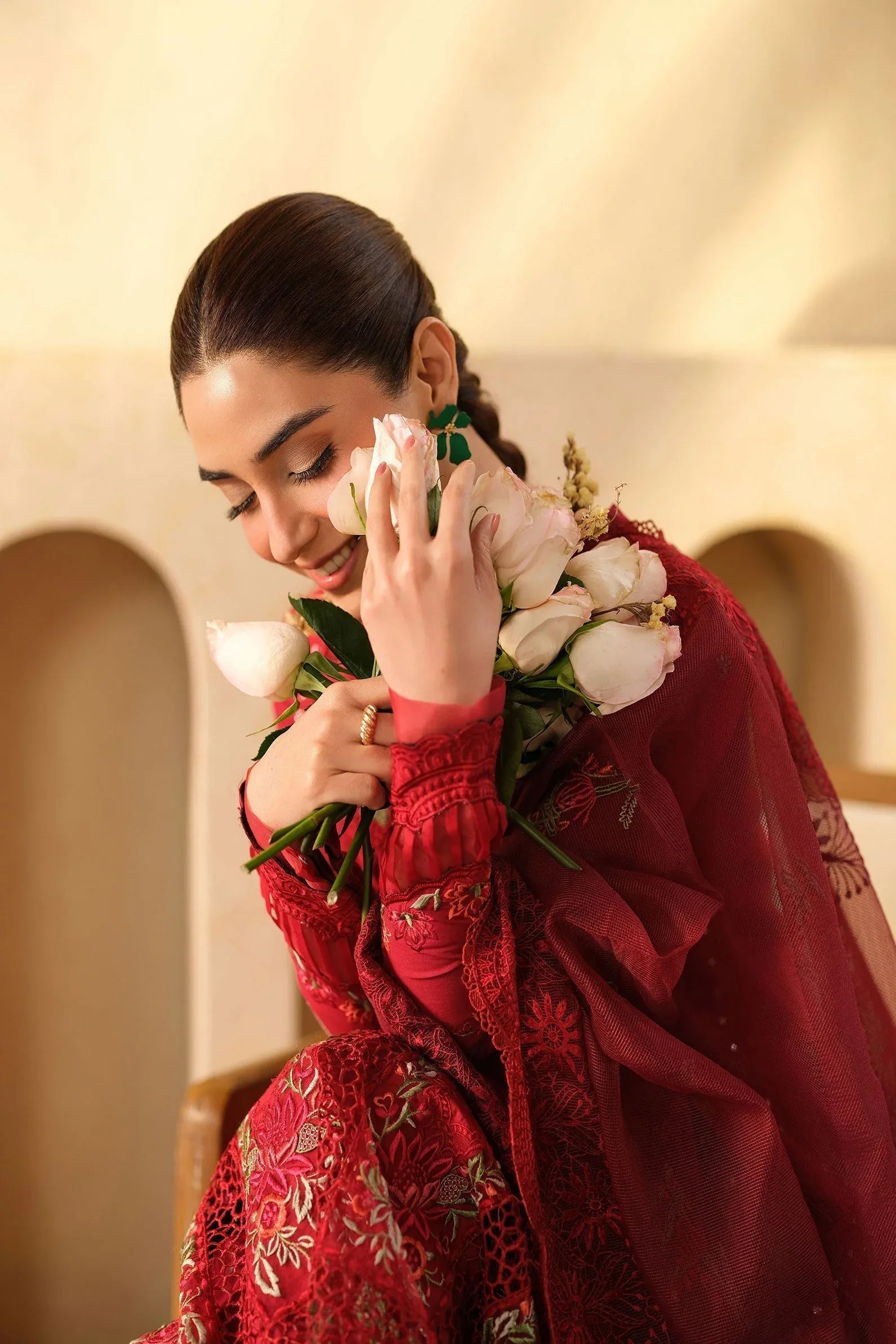 Maryam Hussain | Luxury Lawn 25 | Berry - Aqsa Fabrics