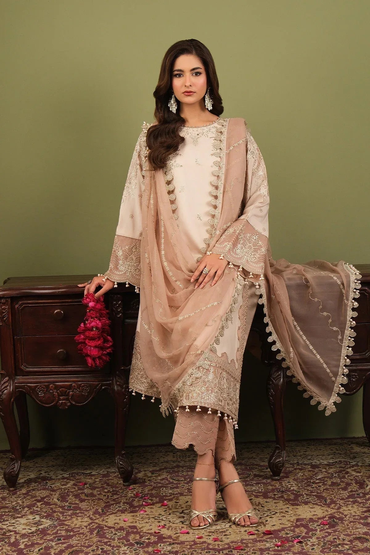 Alizeh | Luxe Raw Silk | AF-RS-10-Castor - Aqsa Fabrics