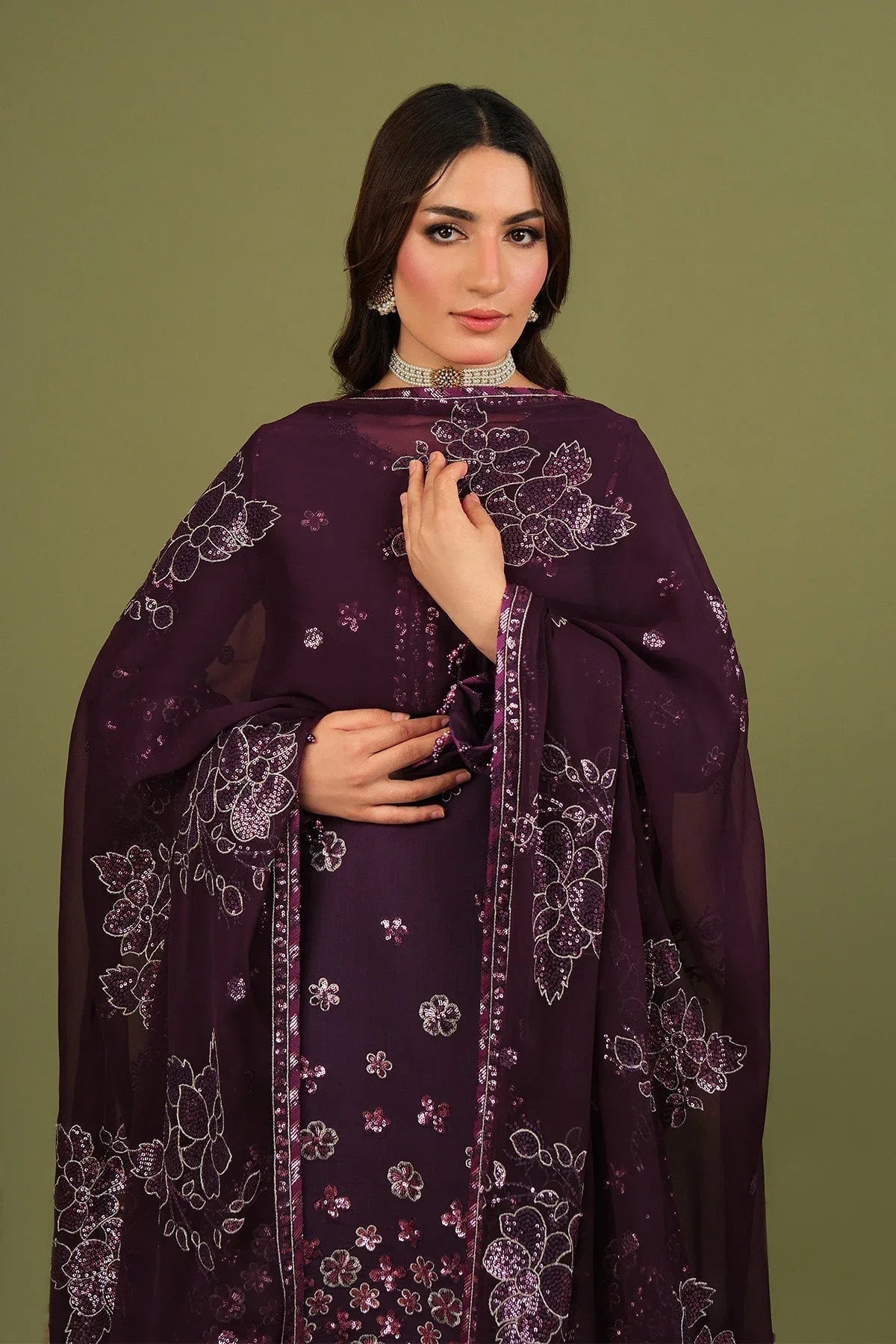 Alizeh | Luxe Raw Silk | AF-RS-09-Mulbery - Aqsa Fabrics