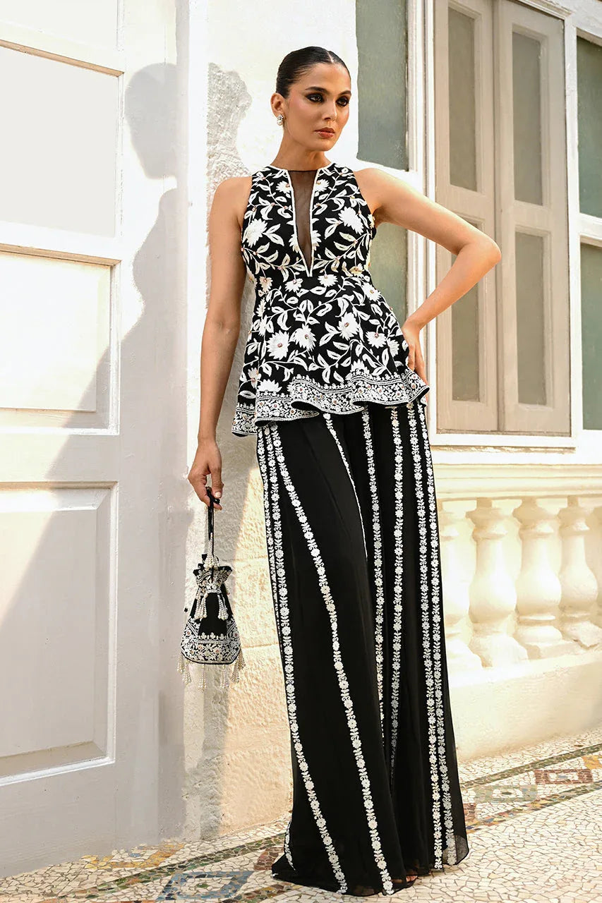 Sania Maskatiya | Fall Festive Shimmer | Noir - Aqsa Fabrics