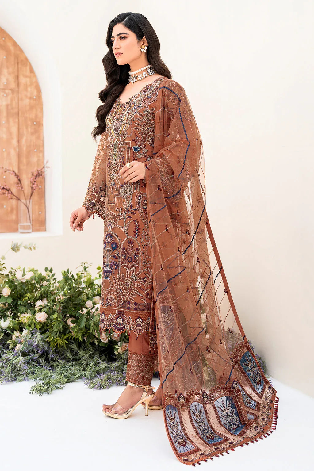 Ramsha | Minhal Organza Collection | M-808 - Aqsa Fabrics