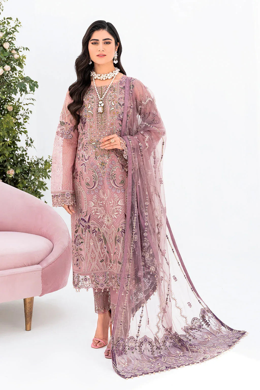 Ramsha | Minhal Organza Collection | M-804 - Aqsa Fabrics
