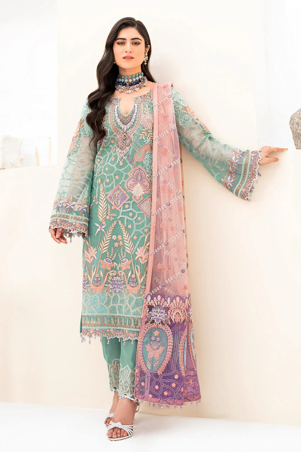 Ramsha | Minhal Organza Collection | M-807 - Aqsa Fabrics
