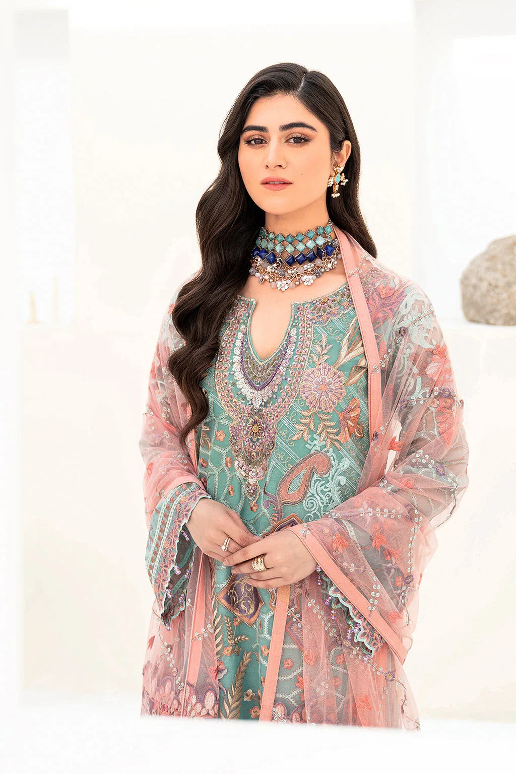 Ramsha | Minhal Organza Collection | M-807 - Aqsa Fabrics