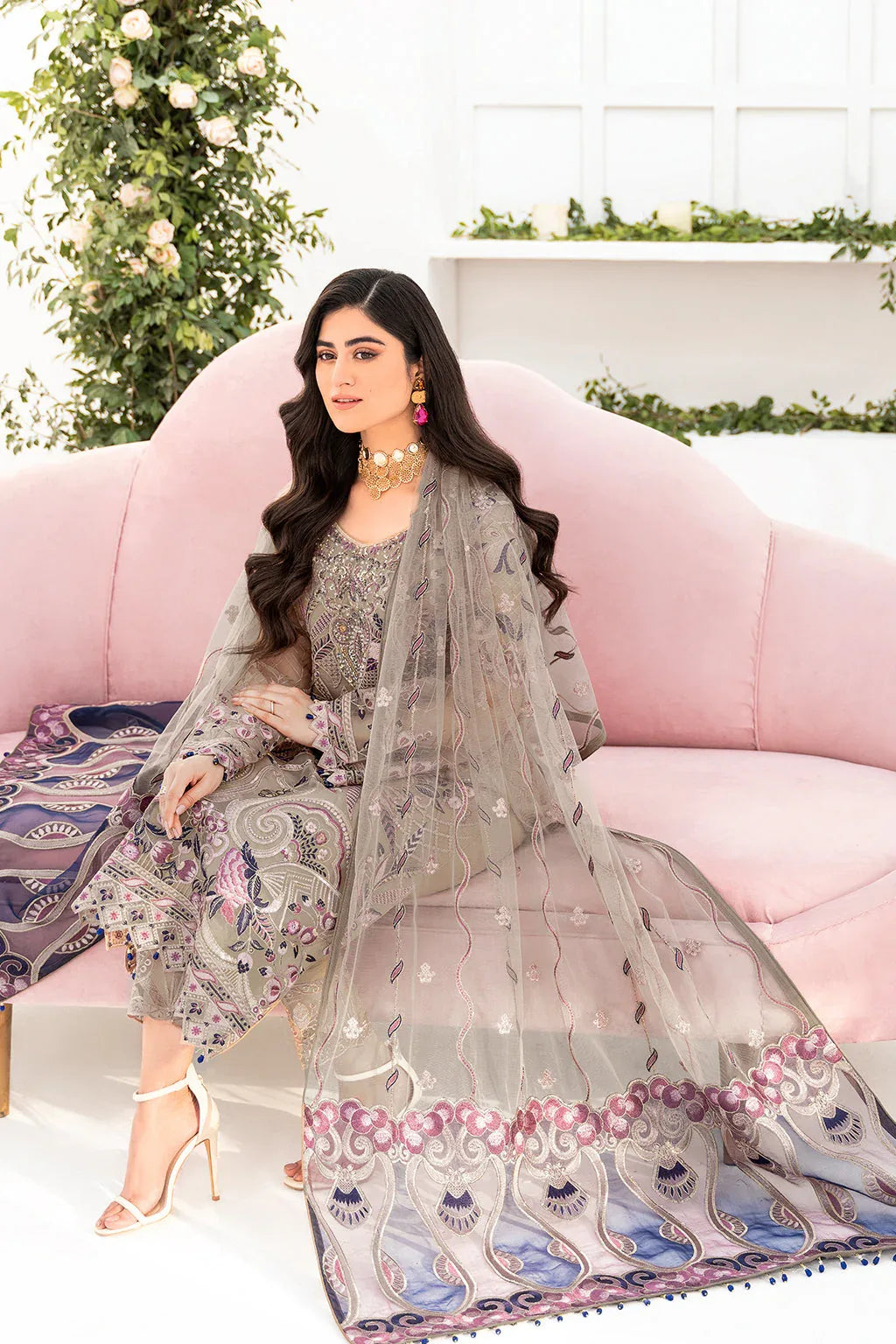 Ramsha | Minhal Organza Collection | M-809 - Aqsa Fabrics