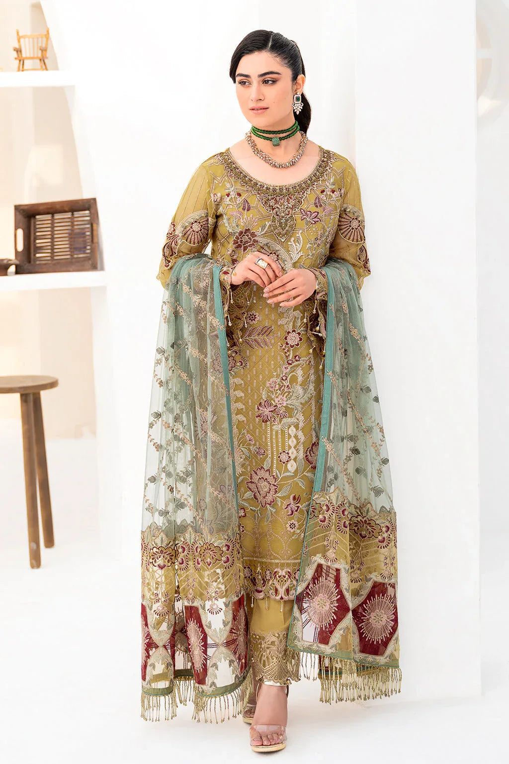 Ramsha | Minhal Organza Collection | M-805 - Aqsa Fabrics