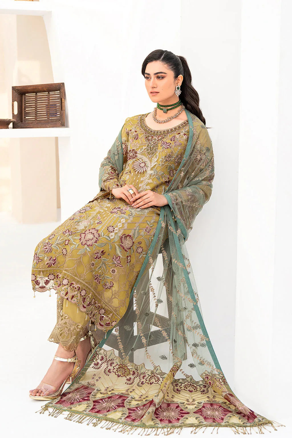 Ramsha | Minhal Organza Collection | M-805 - Aqsa Fabrics
