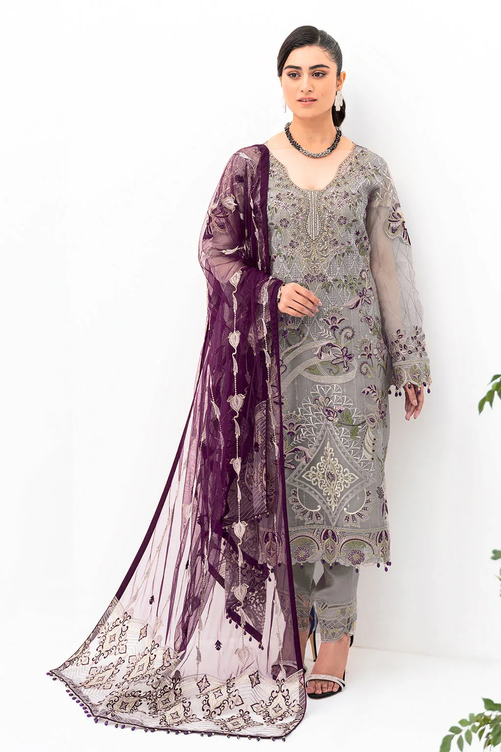 Ramsha | Minhal Organza Collection | M-801 - Aqsa Fabrics