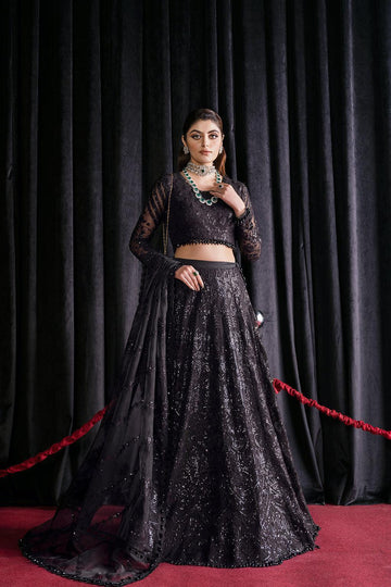Afrozeh-Black Swan - Aqsa Fabrics