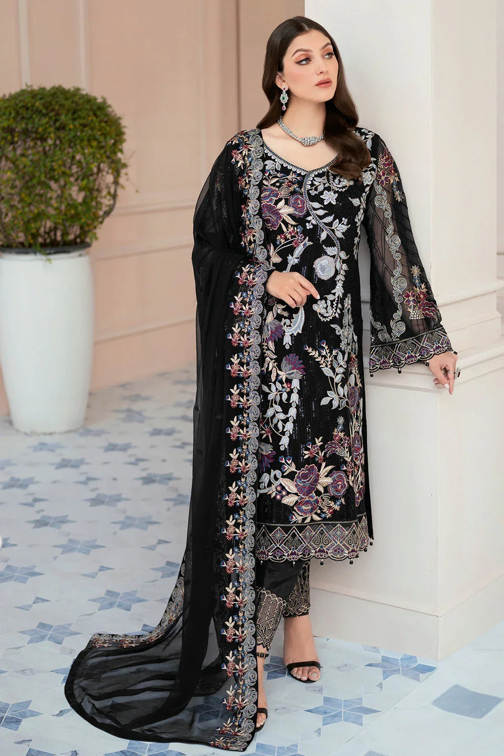Ramsha | Rangoon Chiffon Collection 24 | D-906 - Aqsa Fabrics