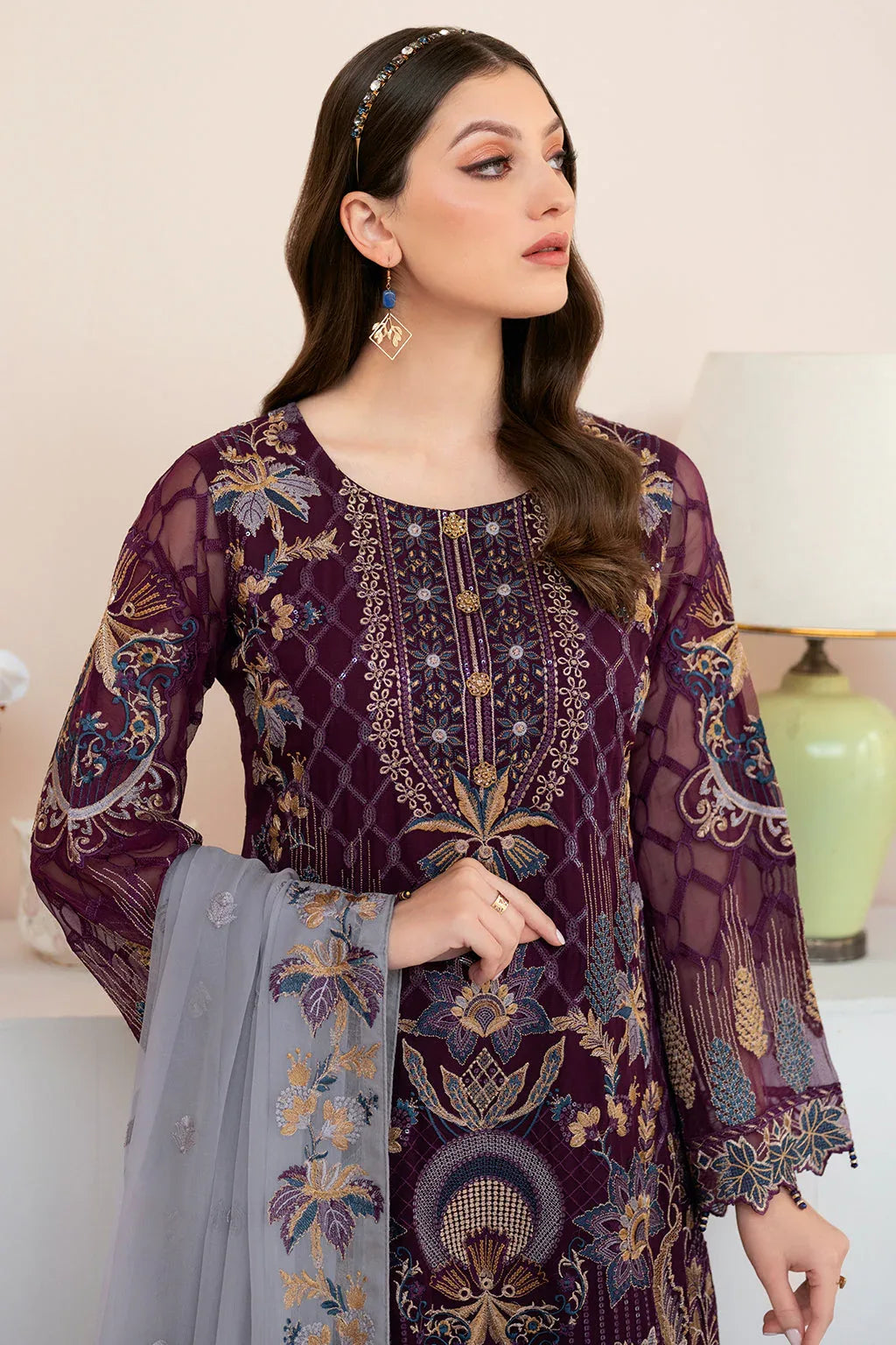 Ramsha | Rangoon Chiffon Collection 24 | D-904 - Aqsa Fabrics