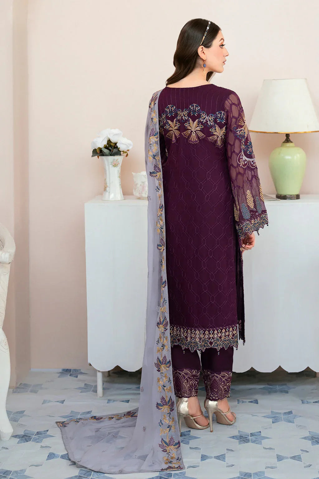 Ramsha | Rangoon Chiffon Collection 24 | D-904 - Aqsa Fabrics