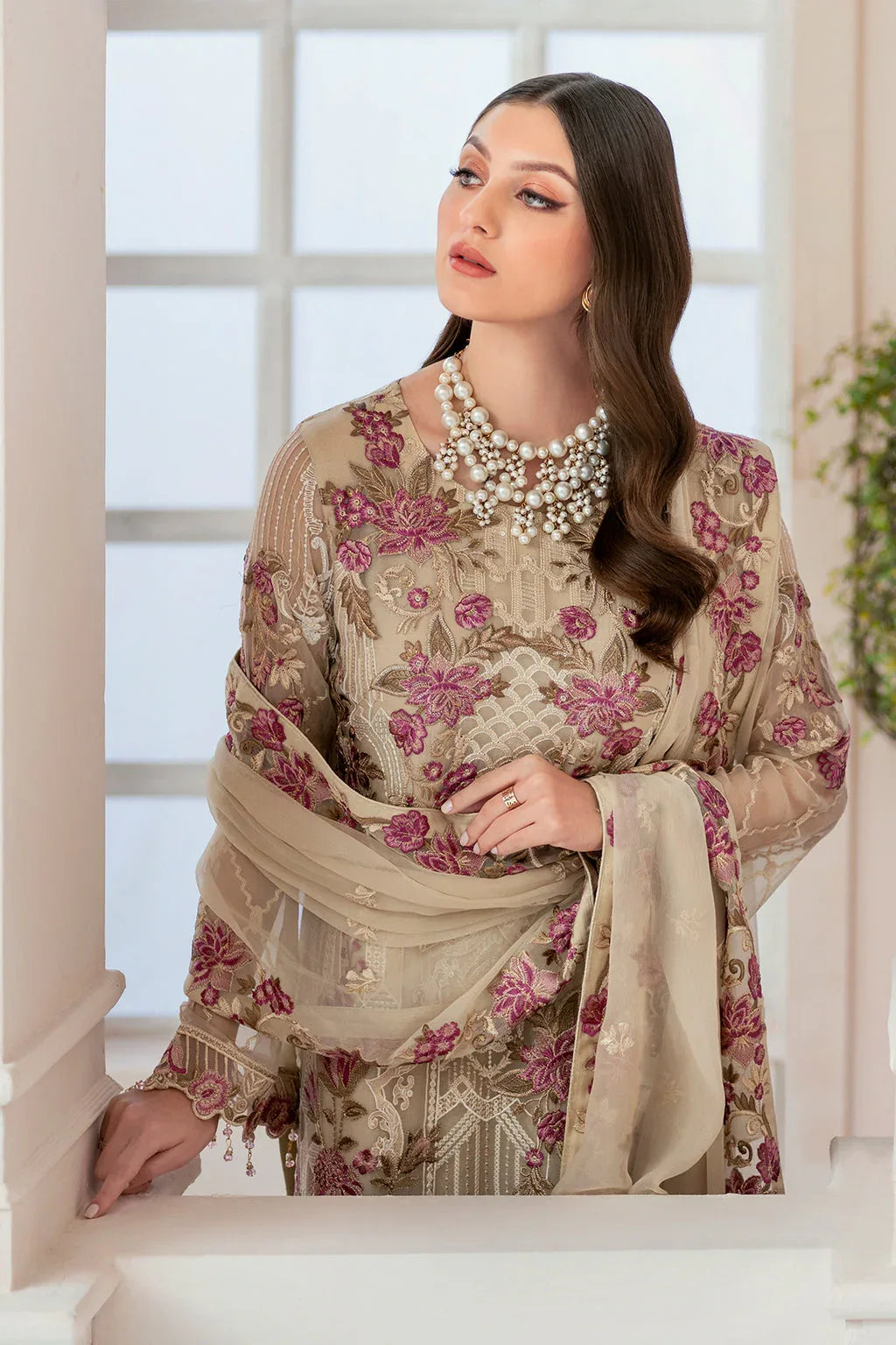 Ramsha | Rangoon Chiffon Collection 24 | D-909 - Aqsa Fabrics