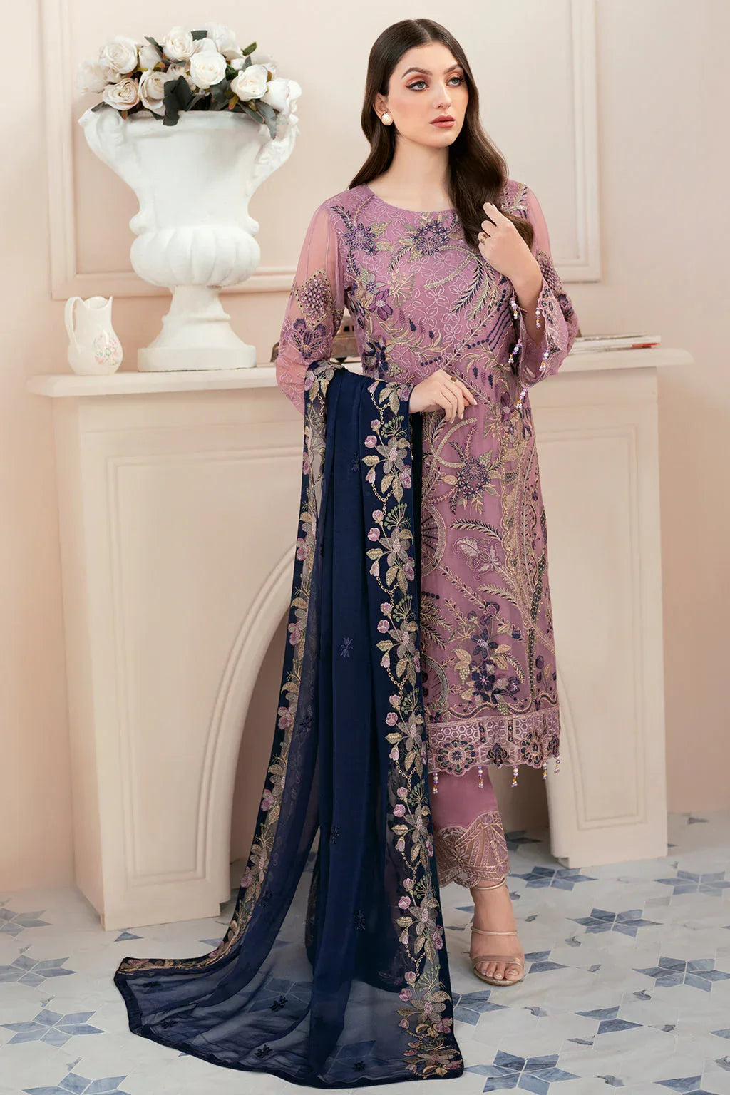 Ramsha | Rangoon Chiffon Collection 24 | D-910 - Aqsa Fabrics