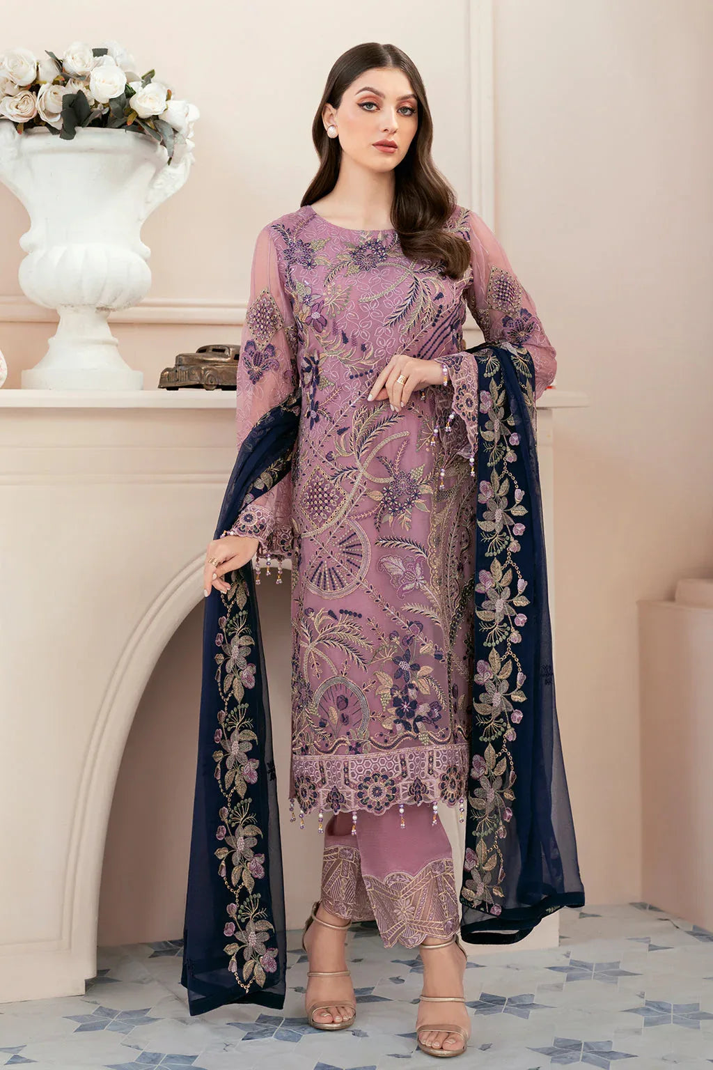 Ramsha | Rangoon Chiffon Collection 24 | D-910 - Aqsa Fabrics