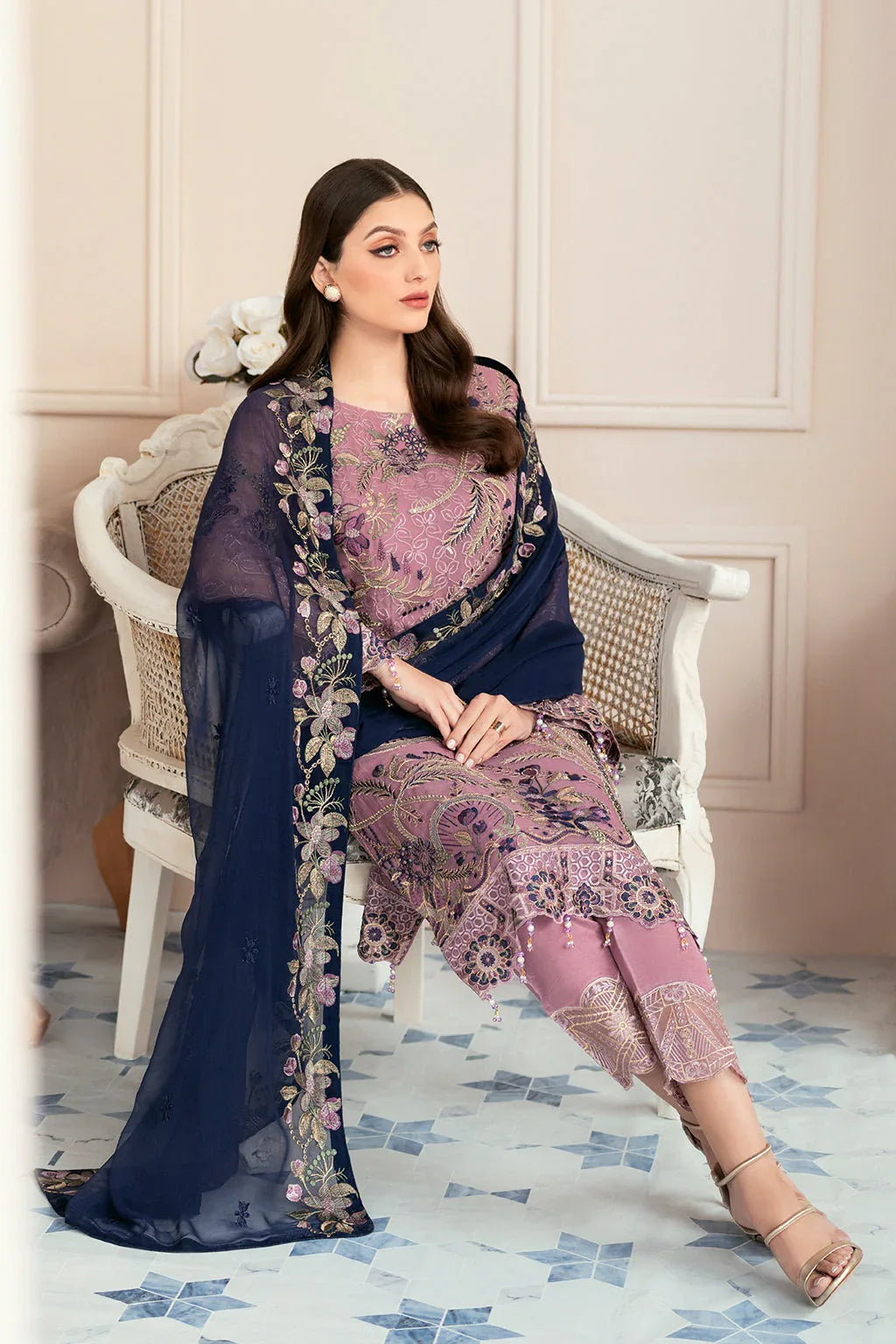 Ramsha | Rangoon Chiffon Collection 24 | D-910 - Aqsa Fabrics