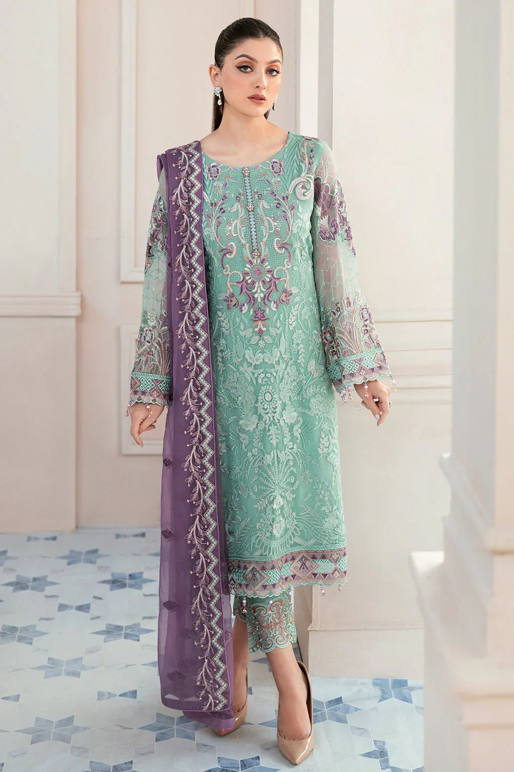 Ramsha | Rangoon Chiffon Collection 24 | D-902 - Aqsa Fabrics