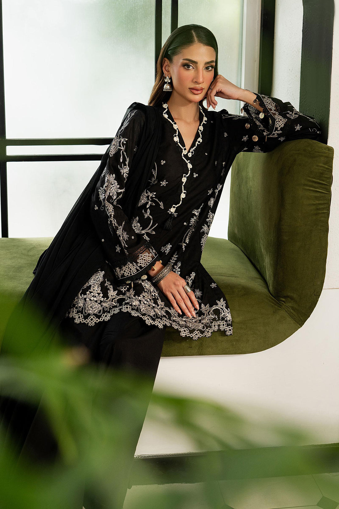 Maria B 3 Piece Embroidered Dobby Lawn Suit