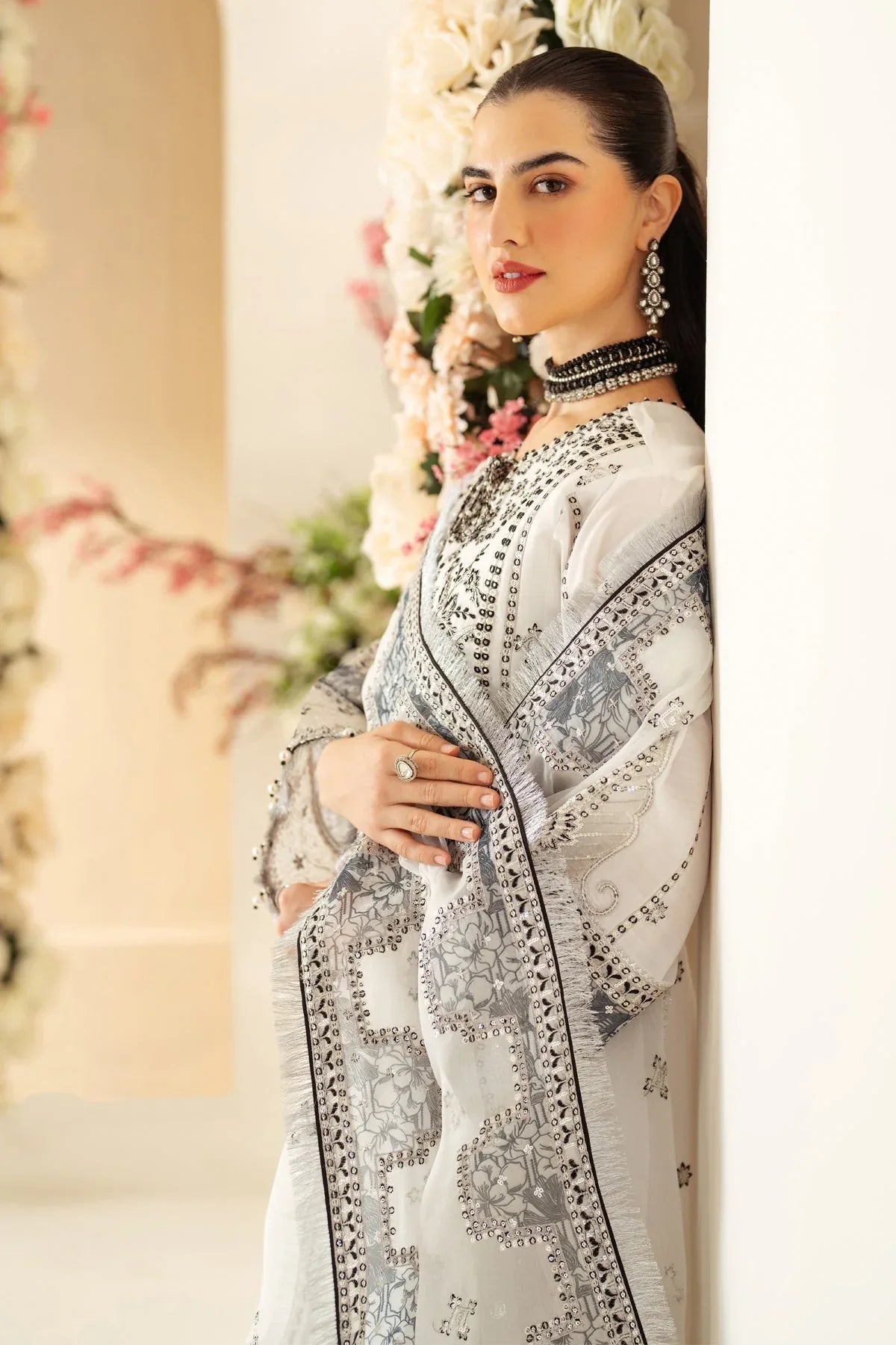 Alizeh | Luxury Raw Silk | AF-RS-04-DOVE - Aqsa Fabrics