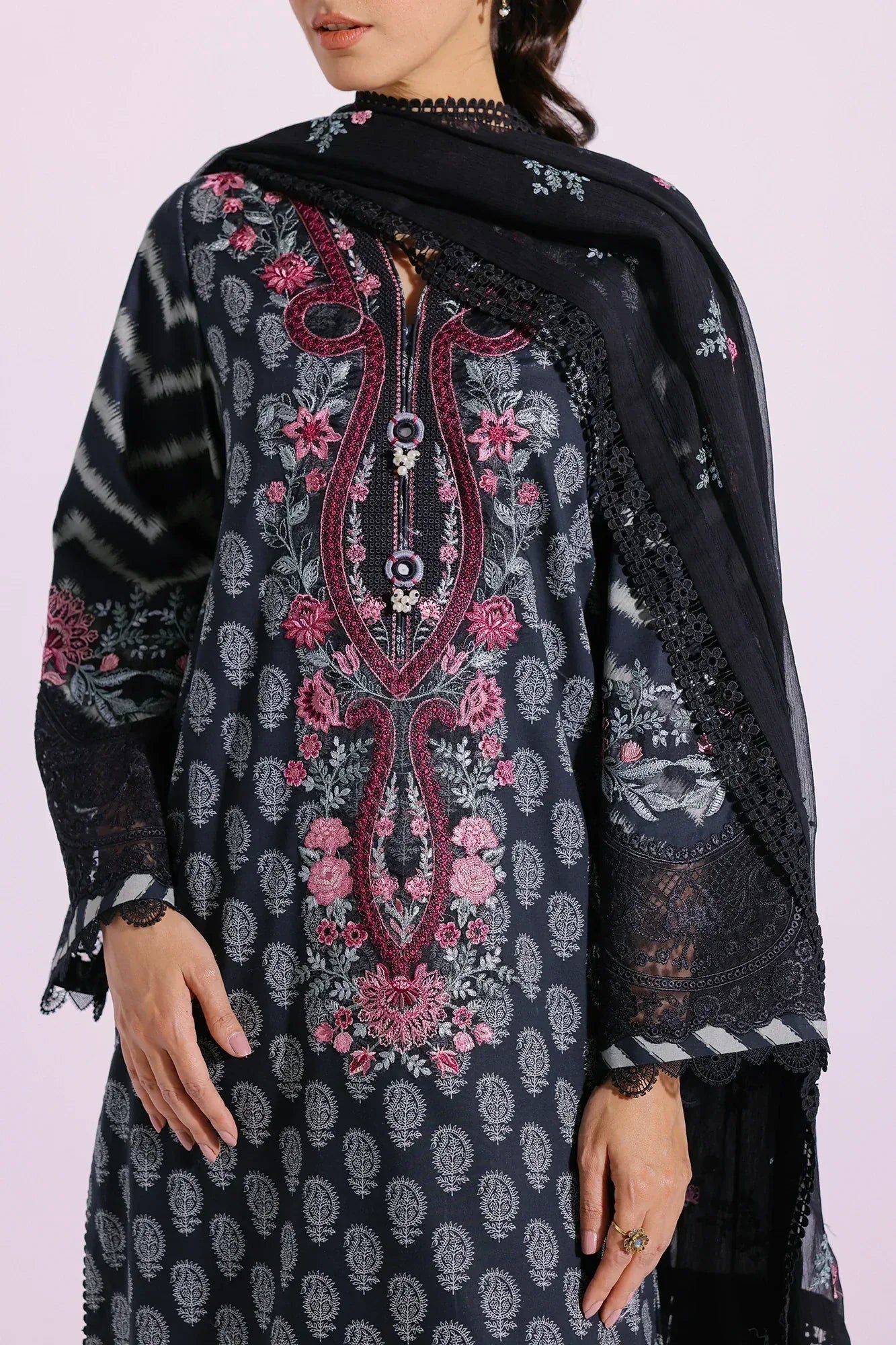 Ethnic | Rozana Collection SS 24 | E0412/203/902 - Aqsa Fabrics