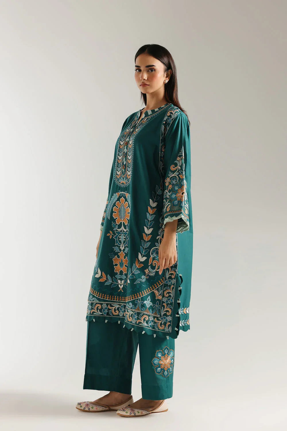 Ethnic | Rozana Collection 25 | Embroidered Dress 21A - Aqsa Fabrics