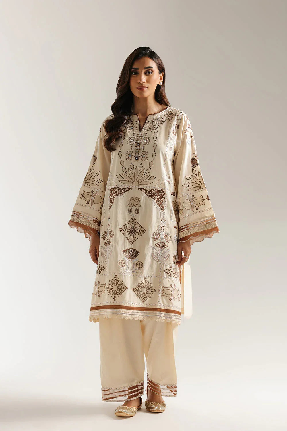 Ethnic | Rozana Collection 25 | Embroidered Dress 22A - Aqsa Fabrics
