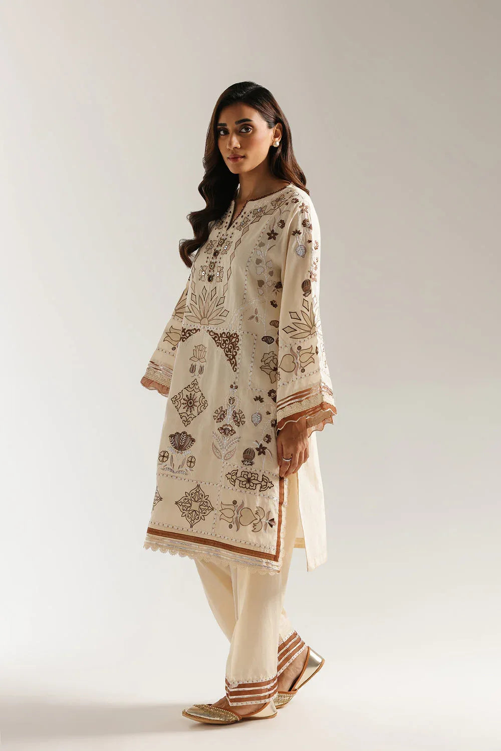 Ethnic | Rozana Collection 25 | Embroidered Dress 22A - Aqsa Fabrics