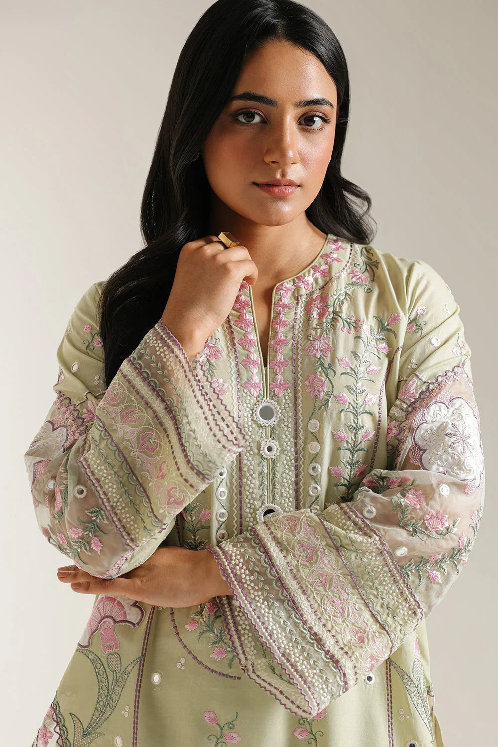 Ethnic | Rozana Collection 25 | Embroidered Dress 23A - Aqsa Fabrics