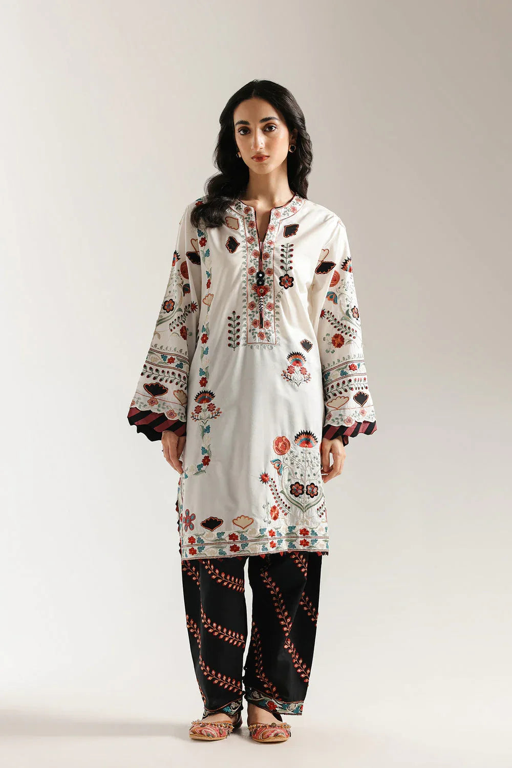Ethnic | Rozana Collection 25 | Embroidered Dress 19A - Aqsa Fabrics