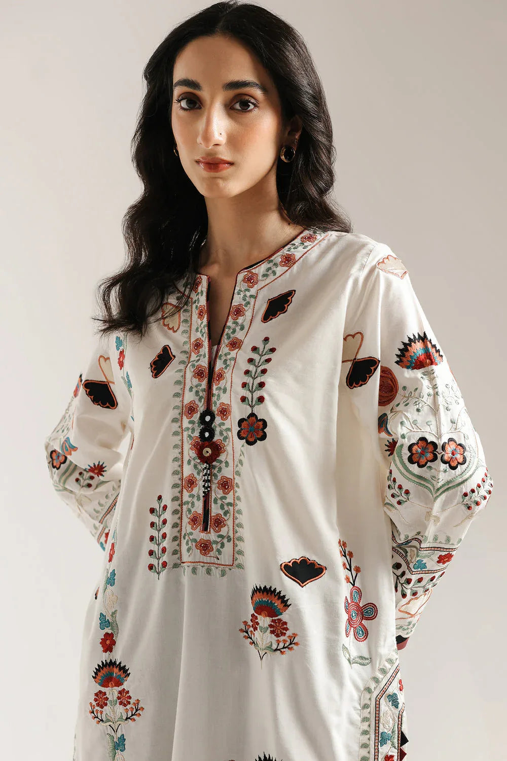 Ethnic | Rozana Collection 25 | Embroidered Dress 19A - Aqsa Fabrics