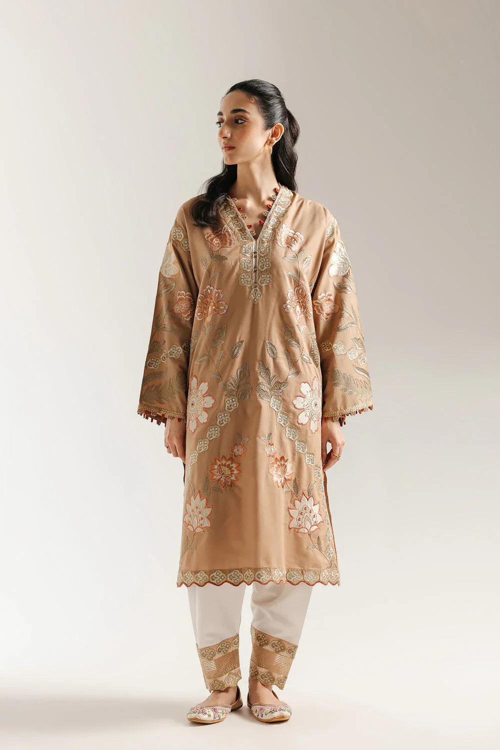 Ethnic | Rozana Collection 25 | Embroidered Dress 12A - Aqsa Fabrics