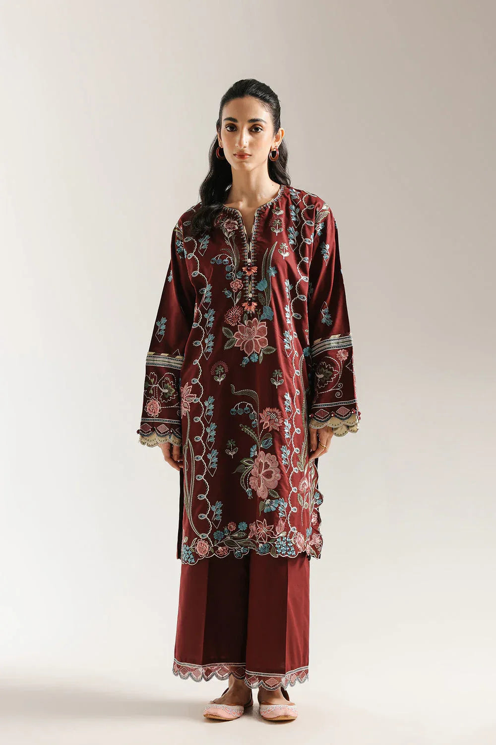 Ethnic | Rozana Collection 25 | Embroidered Dress 11A - Aqsa Fabrics