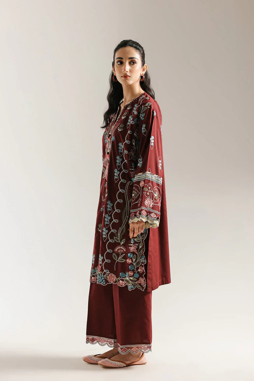 Ethnic | Rozana Collection 25 | Embroidered Dress 11A - Aqsa Fabrics