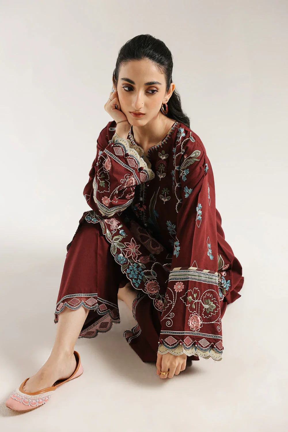 Ethnic | Rozana Collection 25 | Embroidered Dress 11A - Aqsa Fabrics