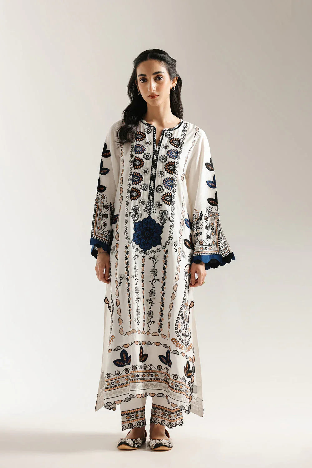 Ethnic | Rozana Collection 25 | Embroidered Dress 10A - Aqsa Fabrics