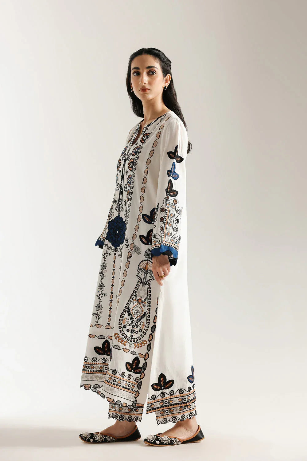 Ethnic | Rozana Collection 25 | Embroidered Dress 10A - Aqsa Fabrics