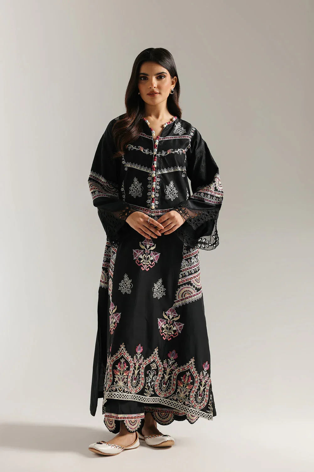 Ethnic | Rozana Collection 25 | Embroidered Dress 18A - Aqsa Fabrics