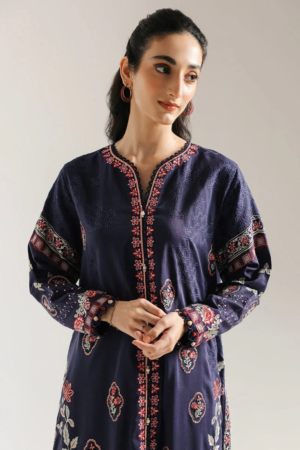 Ethnic | Rozana Collection 25 | Embroidered Dress 05A - Aqsa Fabrics