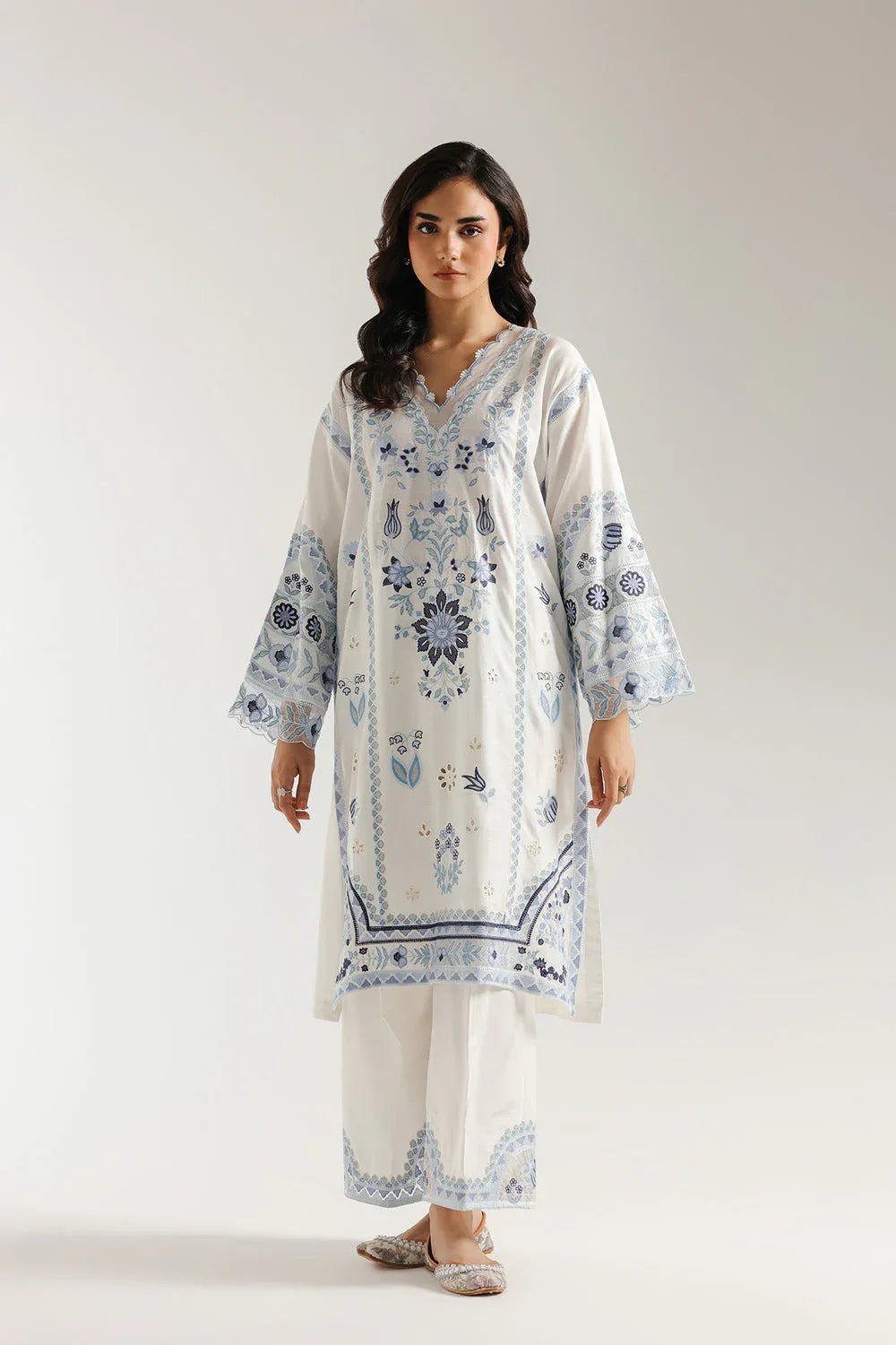 Ethnic | Rozana Collection 25 | Embroidered Dress 17A - Aqsa Fabrics