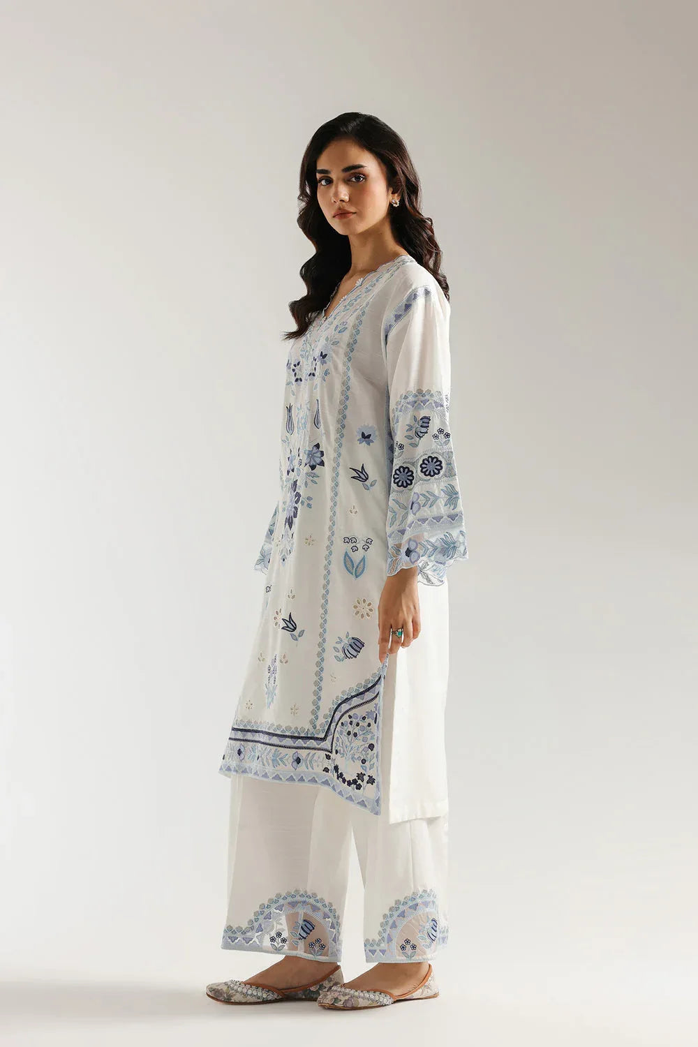 Ethnic | Rozana Collection 25 | Embroidered Dress 17A - Aqsa Fabrics