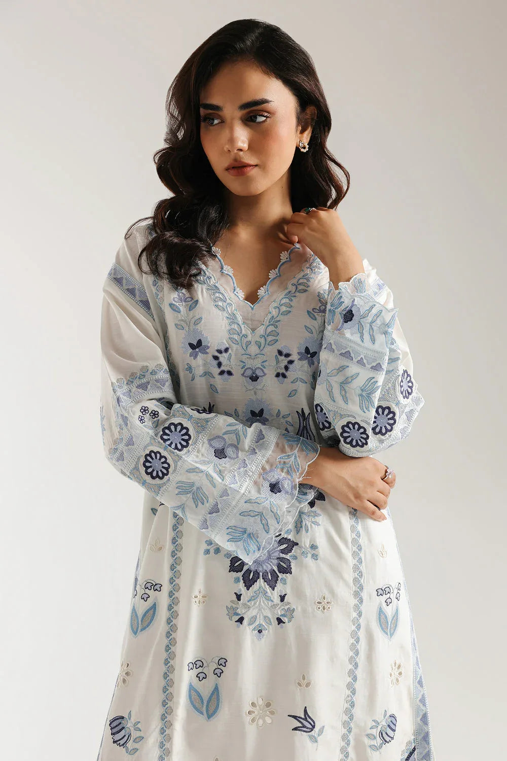 Ethnic | Rozana Collection 25 | Embroidered Dress 17A - Aqsa Fabrics