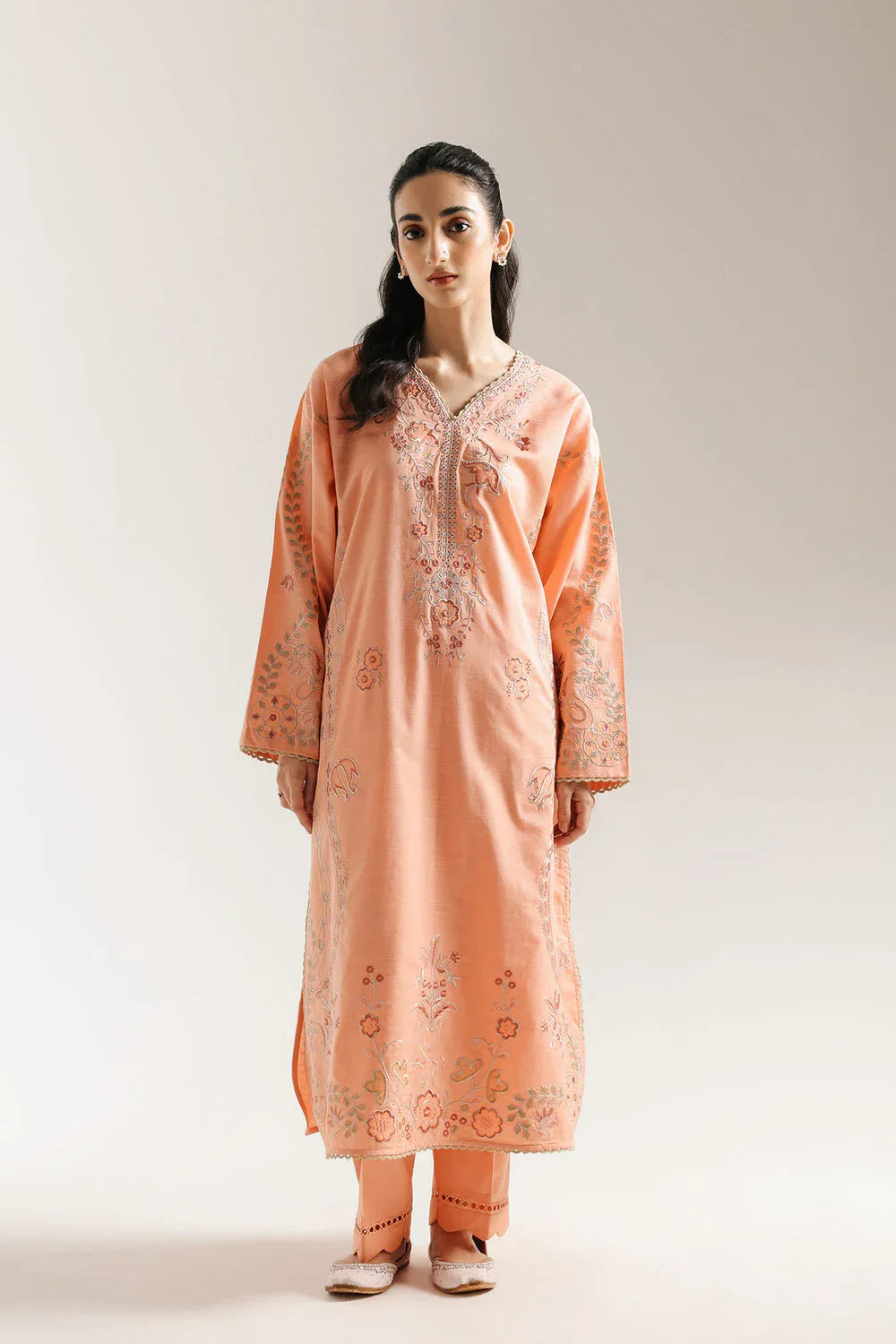 Ethnic | Rozana Collection 25 | Embroidered Dress 06A - Aqsa Fabrics
