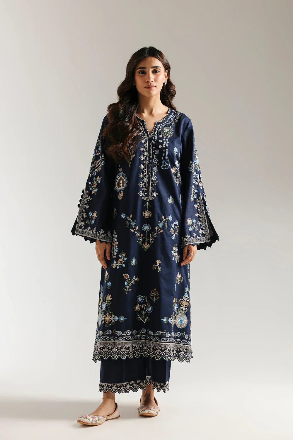Ethnic | Rozana Collection 25 | Embroidered Dress 09A - Aqsa Fabrics