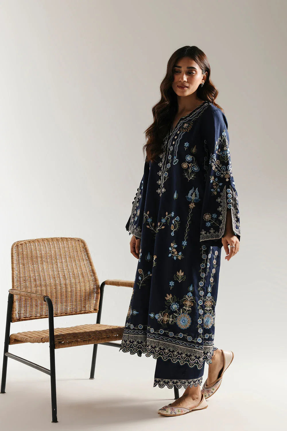 Ethnic | Rozana Collection 25 | Embroidered Dress 09A - Aqsa Fabrics