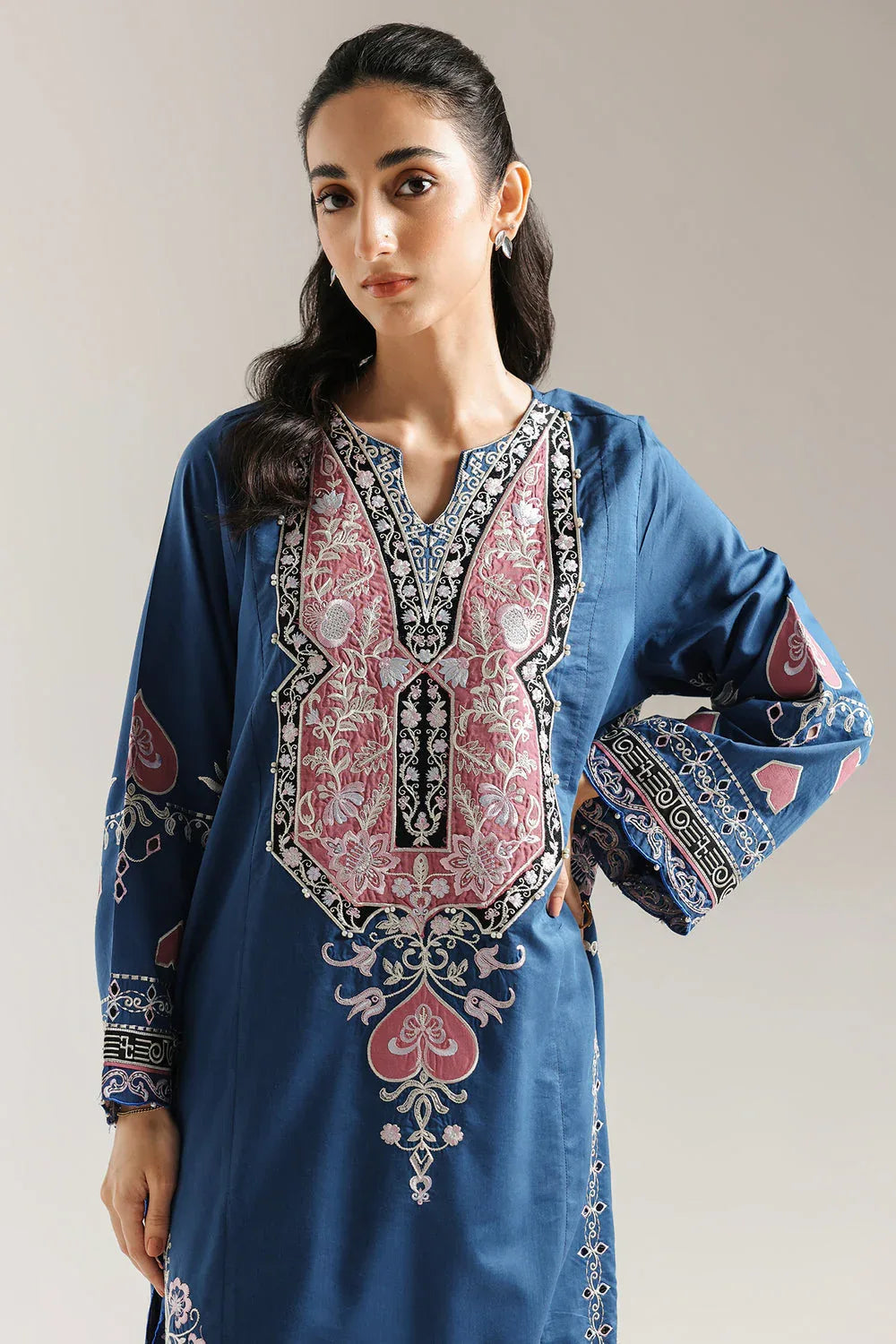 Ethnic | Rozana Collection 25 | Embroidered Dress 03A - Aqsa Fabrics