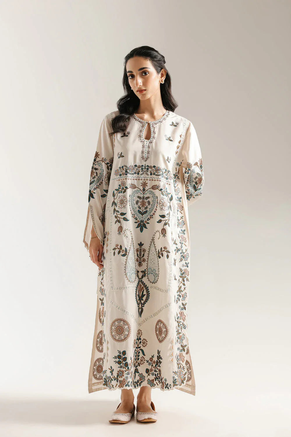 Ethnic | Rozana Collection 25 | Embroidered Dress 02A - Aqsa Fabrics