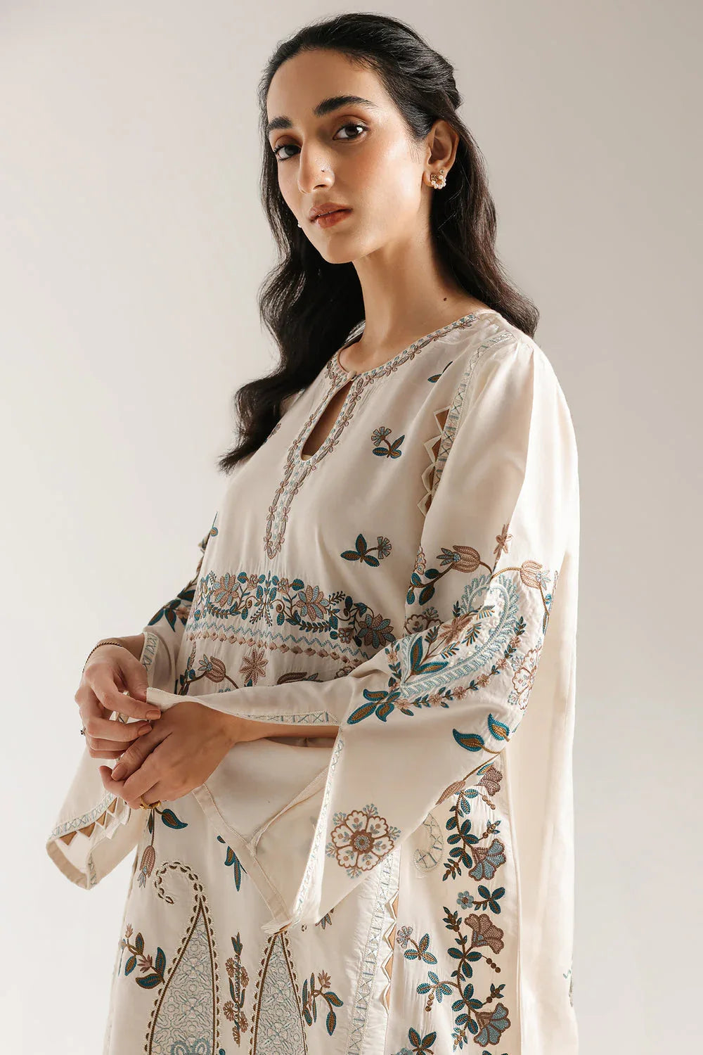 Ethnic | Rozana Collection 25 | Embroidered Dress 02A - Aqsa Fabrics